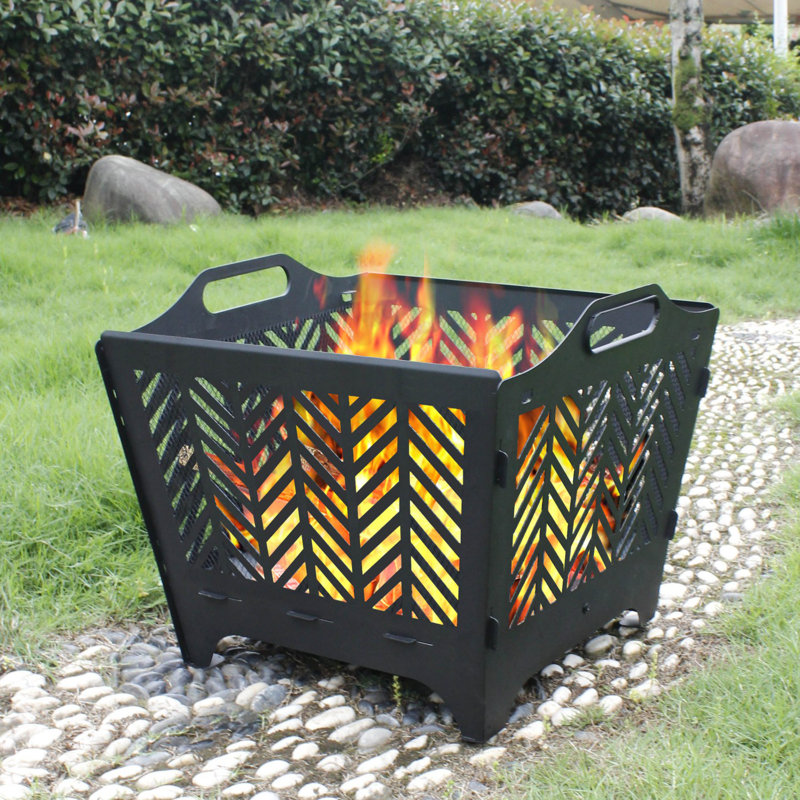 Ebern Designs Obee 16.8" H x 19.3" W Portable Fire Pit with Grill for